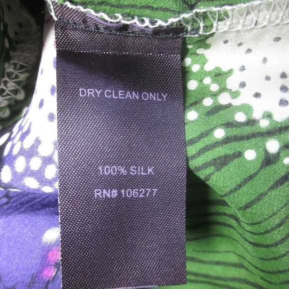 Hale Bob Anthropologie Womens Size S Green Floral Silk Pullover Kimono Dress  - Picture 7 of 13